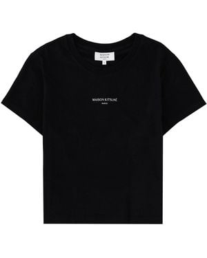 Maison Kitsuné T-Shirt Con Logo - Black