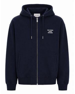 Drole de Monsieur Felpa Con Zip E Cappuccio - Blue