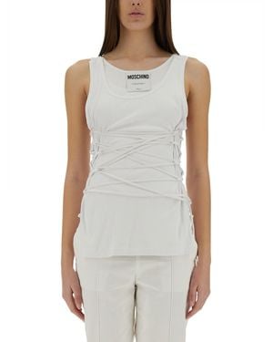 Moschino Tank Top With Laces - White
