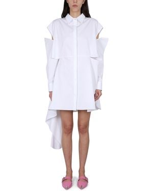 McQueen Classic Collar Dress With Front Closure - White