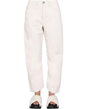 Jil Sander PANTALONE WORKWEAR IN MISTO LINO - Bianco