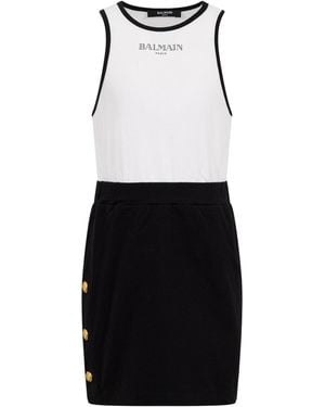 Balmain Dress With Logo - White