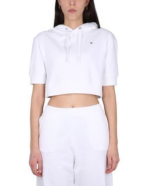 Raf Simons Embroidered Logo Hoodie With Drawstring - White