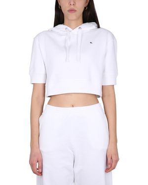 Raf Simons Embroidered Logo Hoodie With Drawstring - White