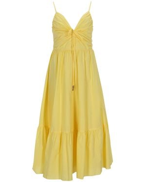 MICHAEL Michael Kors V-Neck Midi Dress - Yellow
