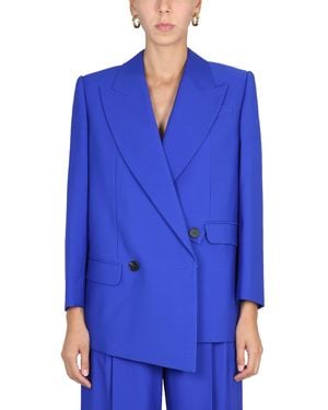 McQueen Structured Double-Breasted Jacket - Blue