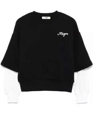 MSGM Jersey With Logo - Black