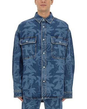 Palm Angels 'Palmity Allover Laser' Jacket - Blue