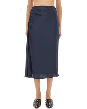 Theory Draped Midi Skirt - Blue