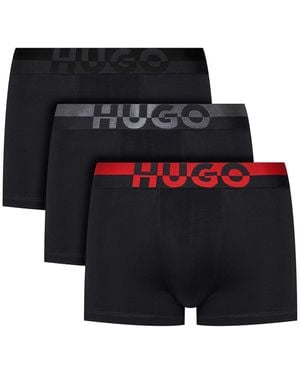 HUGO 3-pack Boxer Shorts With Logo - Black