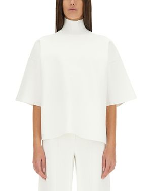 Theory Top A Collo Alto - Bianco