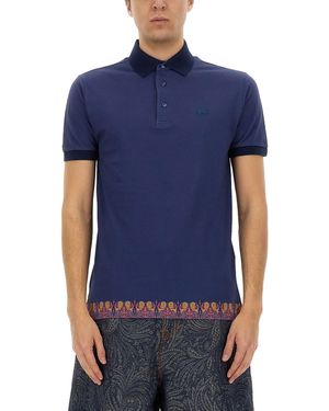 Etro Shirt Collar Polo - Blue