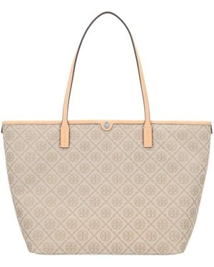 Tory Burch Borsa Shopping "T Monogram" - Natural