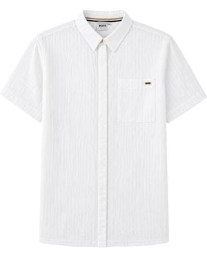 BOSS Camicia A Maniche Corte - White