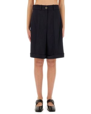 Patou Twill Bermuda Shorts - Black