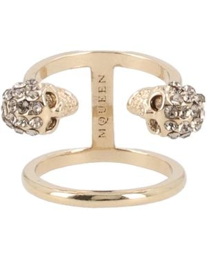 McQueen Anello "Skull" - Metallic