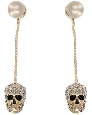 McQueen "Skull" Dangle Earrings - White