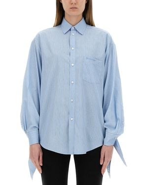 Balenciaga Blouse With Knotted Cuffs - Blue