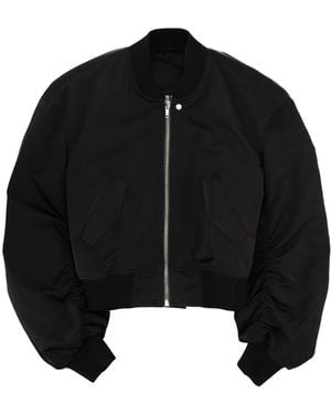 Rick Owens Bomber Jacket With Ribbed Trim - Black