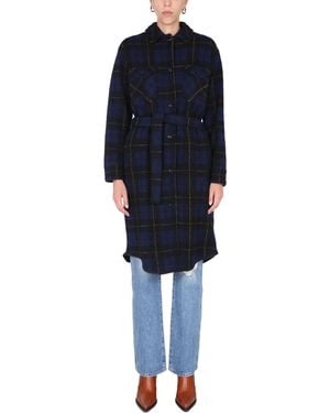 Woolrich Classic Trench Coat With Logo - Blue