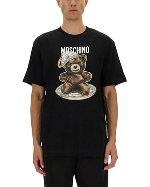 Moschino T-Shirt With Print - Black