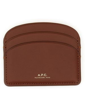A.P.C. Demi Lune Card Holder - Brown