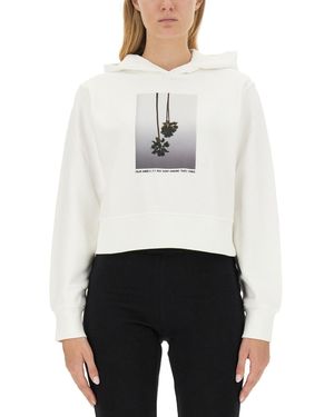Palm Angels Felpa Con Cappuccio Mirage - Bianco