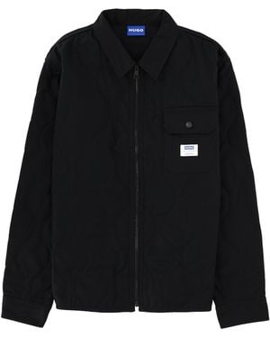 HUGO Solid Shirt Collar Jacket - Black