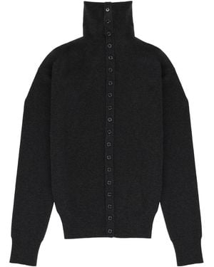 Lemaire High Collar Cardigan - Black
