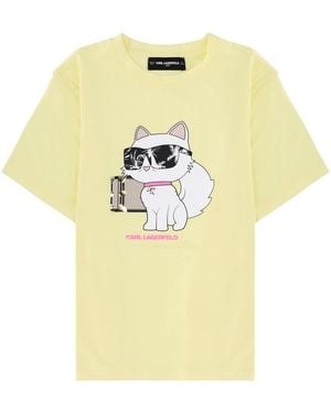 KARL LAGERFELD T-Shirt Con Stampa - Metallic