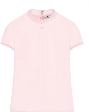 Courreges Heritage Logo-Embroidered Top - Pink