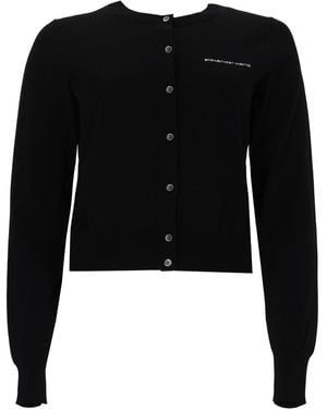Alexander Wang Cardigan Con Logo - Black