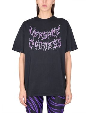 Versace Goddess Oversized T-Shirt - Black