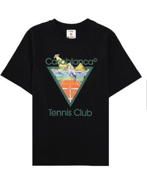 CASABLANCA T-Shirt Con Stampa - Black