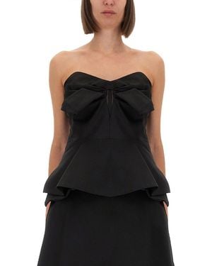 McQueen Strapless Corset Top - Black