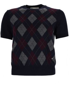 Tory Burch Maglia Con Motivo "Argyle" - Black