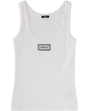 Versace Tank Top With Logo - White