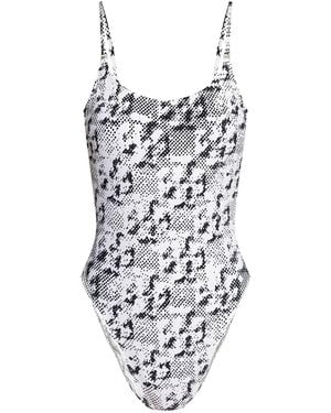 Tory Burch Gemini Link One-Piece Swimsuit Nylon Swim Shorts - White