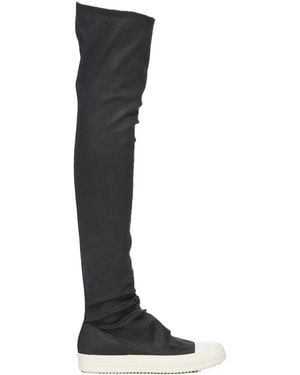 Rick Owens Over-The-Knee Sneaks Denim - Black