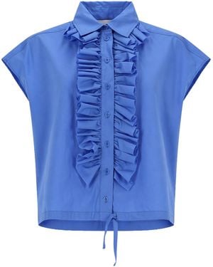 Nude Camicia Con Ruches - Blue