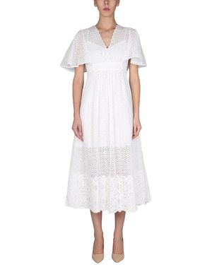 Anna Molinari Embroidered Dress - White