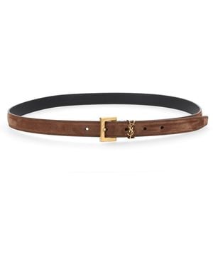 Saint Laurent Cintura "Cassandre" Sottile - White