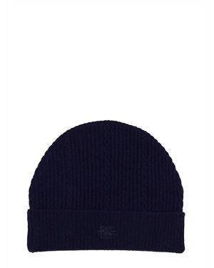 Etro Chic Logo Beanie Hat - Blue