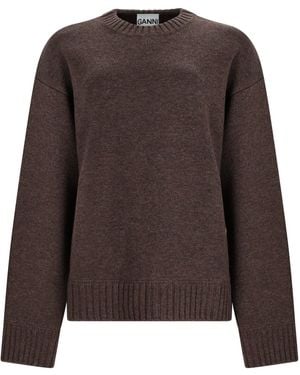Ganni Maglia Oversize - Brown