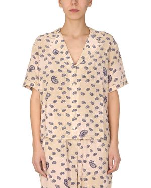 Être Cécile Silk Paisley Print Shirt - Natural