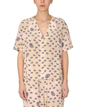 Être Cécile Silk Paisley Print Shirt - Natural