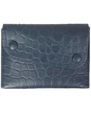 Il Bisonte European Coconut Print Leather Card Holder - Blue