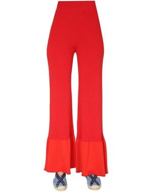 Stella McCartney Ribbed Knit Trousers - Red