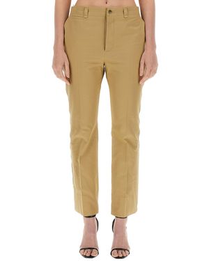Saint Laurent Drill Trousers - Natural