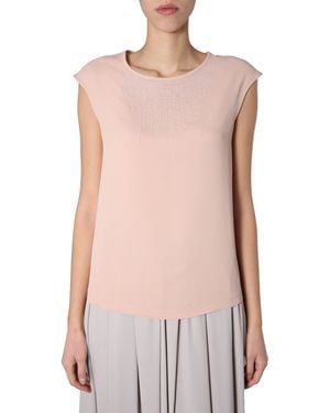 Fabiana Filippi "desert" Silk Top With Sequined Detail - Multicolour